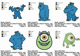 Image result for Monsters Inc Machine Embroidery
