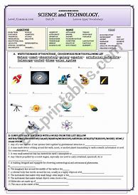 Image result for Science and Technology Worksheets