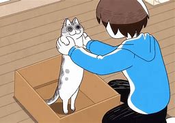 Image result for Cute Anime Cat Holding Phone