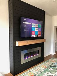Image result for DIY Electric Fireplace Wall with TV