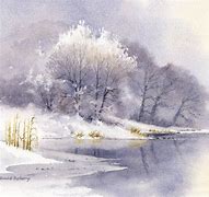 Image result for Watercolor Snow Landscape