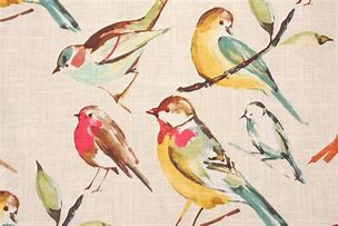 Image result for Drapery Fabric Birds