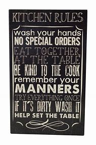 Image result for wood kitchen rules signs