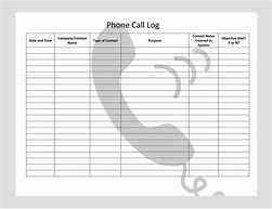 Image result for Phone Log Template Word