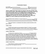 Image result for Printable Construction Contract