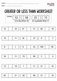 Image result for Second Grade Greater than Less than Worksheet