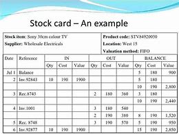 Image result for Stock Card Form Example