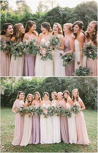 Image result for Different Shades of Champagne Bridesmaid Dresses