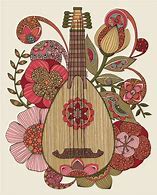 Image result for Mandolin and Flowers Vector