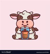 Image result for Cow Dropping Boba Meme