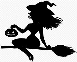Image result for Cartoon Witch On Broom Silhouette