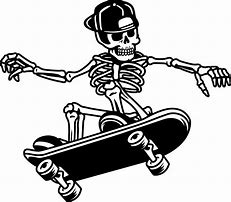 Image result for Skeleton On a Skateboard Outline