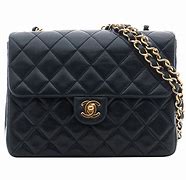 Image result for Black Leather Chanel Bag