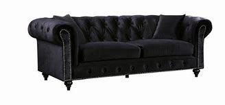 Image result for Black Velvet Chesterfield Sofa