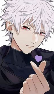 Image result for Anime Boy with White Hair Red Eyes