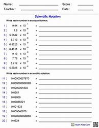 Image result for Comparing Scientific Notation Worksheet