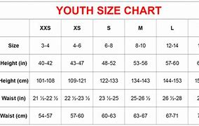 Image result for Youth Small Size Chart