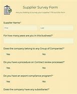 Image result for Supplier Survey Form