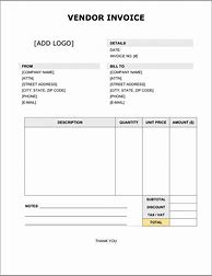 Image result for Sample Vendor Invoice