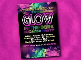 Image result for Glow in the Dark Birthday Party Invitations