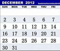 Image result for Dec 2012 Calendar