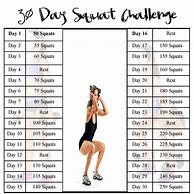 Image result for Squat Challenge per Day Chart