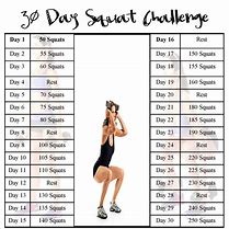 Image result for 30-Day Squat Challenge Chart