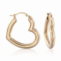 Image result for Gold Heart Shaped Hoop Earrings