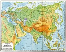 Image result for Physical Map of Europe and Asia