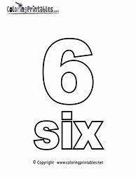 Image result for Free Printable Number 6 Coloring Pages