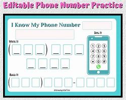 Image result for I Know My Phone Number Printable