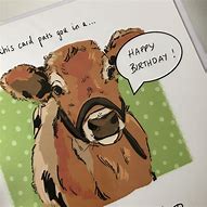 Image result for Cow Birthday Card