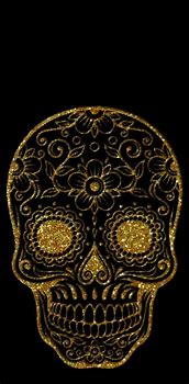 Image result for Black and Gold Skull Wallpaper