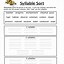 Image result for Printable Syllable Worksheets