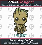 Image result for Baby Groot Embroidery Design