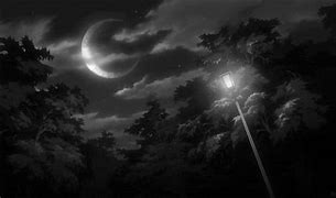 Image result for Black and White Moon Anime