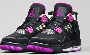 Image result for Black and Pink Jordan 4S