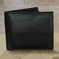 Image result for Men's Black Leather Bifold Wallet