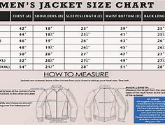 Image result for Jacket Chest Size Chart