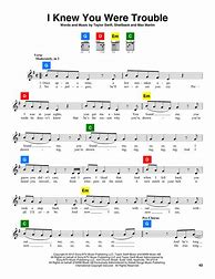 Image result for Taylor Swift Violin Sheet Music I Knew You Were Trouble