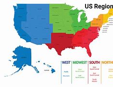 Image result for United States Regions Maps Colored