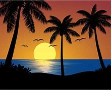 Image result for Palm Trees Sunset Beach Silhouette