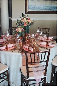Image result for Wedding Table Settings Rose Gold and Teal
