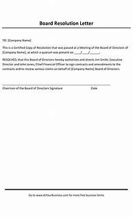 Image result for Board Resolution Template