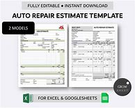 Image result for Excel Automotive Repair Estimate Template