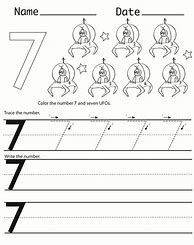 Image result for Writing Numeral Number 7