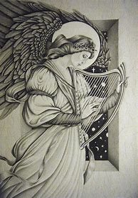Image result for Angel Statue Drawinig