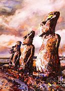 Image result for Easter Island Painting