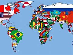 Image result for World Map and Flags