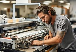Image result for Person Working On a Large Printer